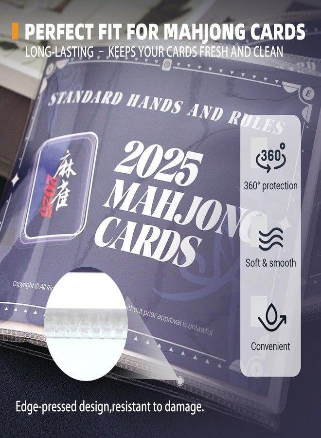 LogicTwist 2025 Mahjong Card Sleeve Holder, Fit Large Print Size(6 1/8”x4 3/4”), Durable Protective Cover Holder, Mahjong Card Protector Set (Transparent -4Pack) - Image 2